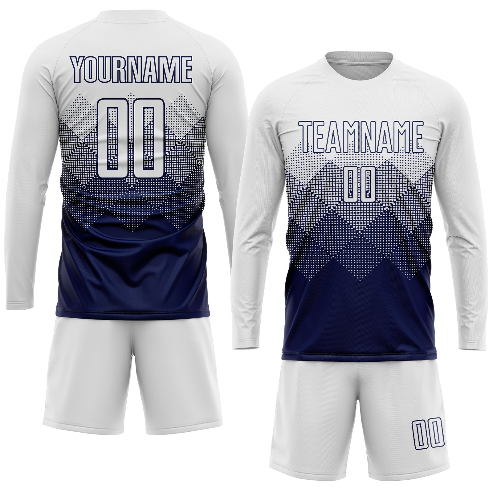 Custom Navy White Sublimation Soccer Uniform Jersey - Sky-Custom
