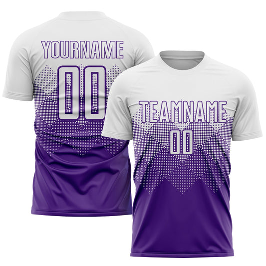 Custom Purple White Sublimation Soccer Uniform Jersey - Sky-Custom