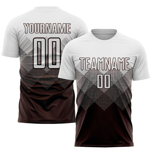 Custom Brown White Sublimation Soccer Uniform Jersey - Sky-Custom