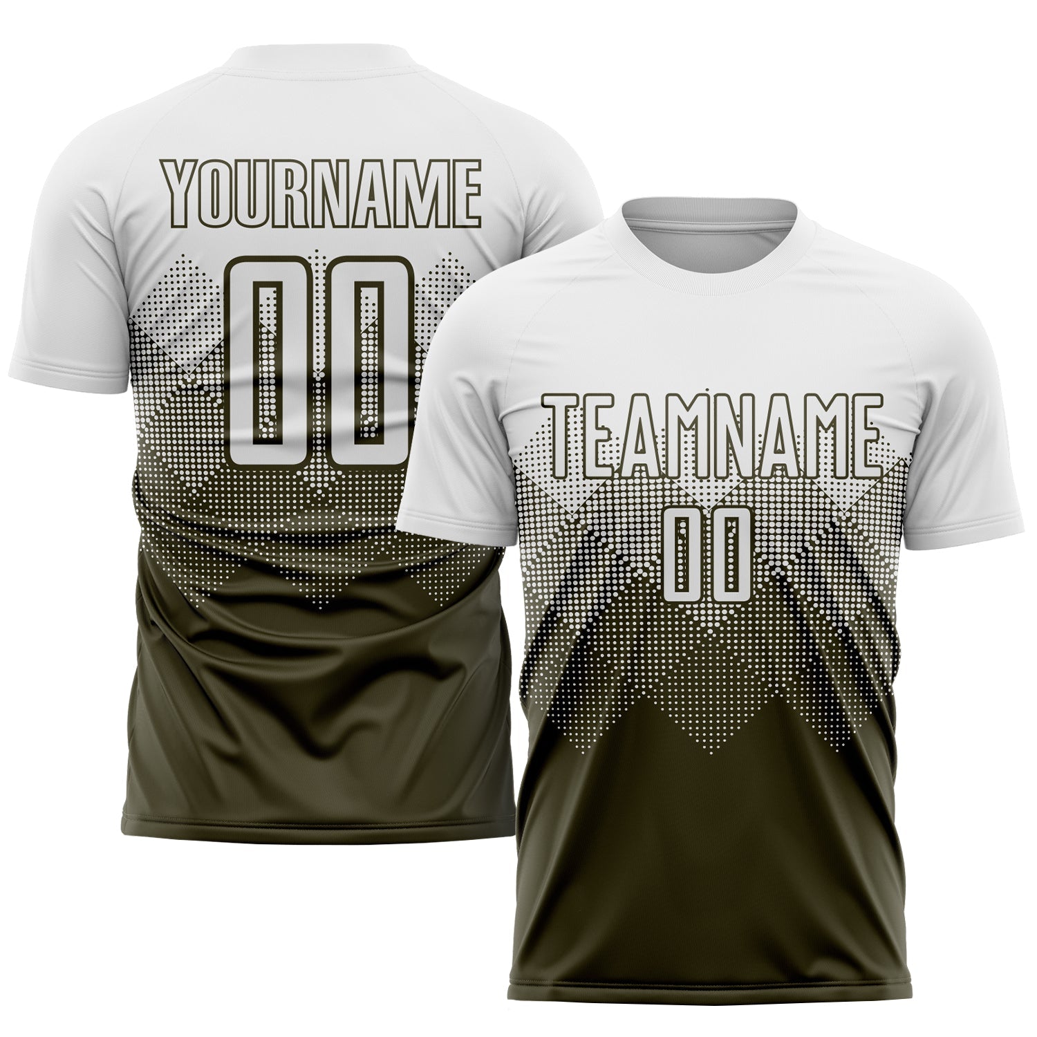 Custom Olive White Sublimation Salute To Service Soccer Uniform Jersey - Sky-Custom