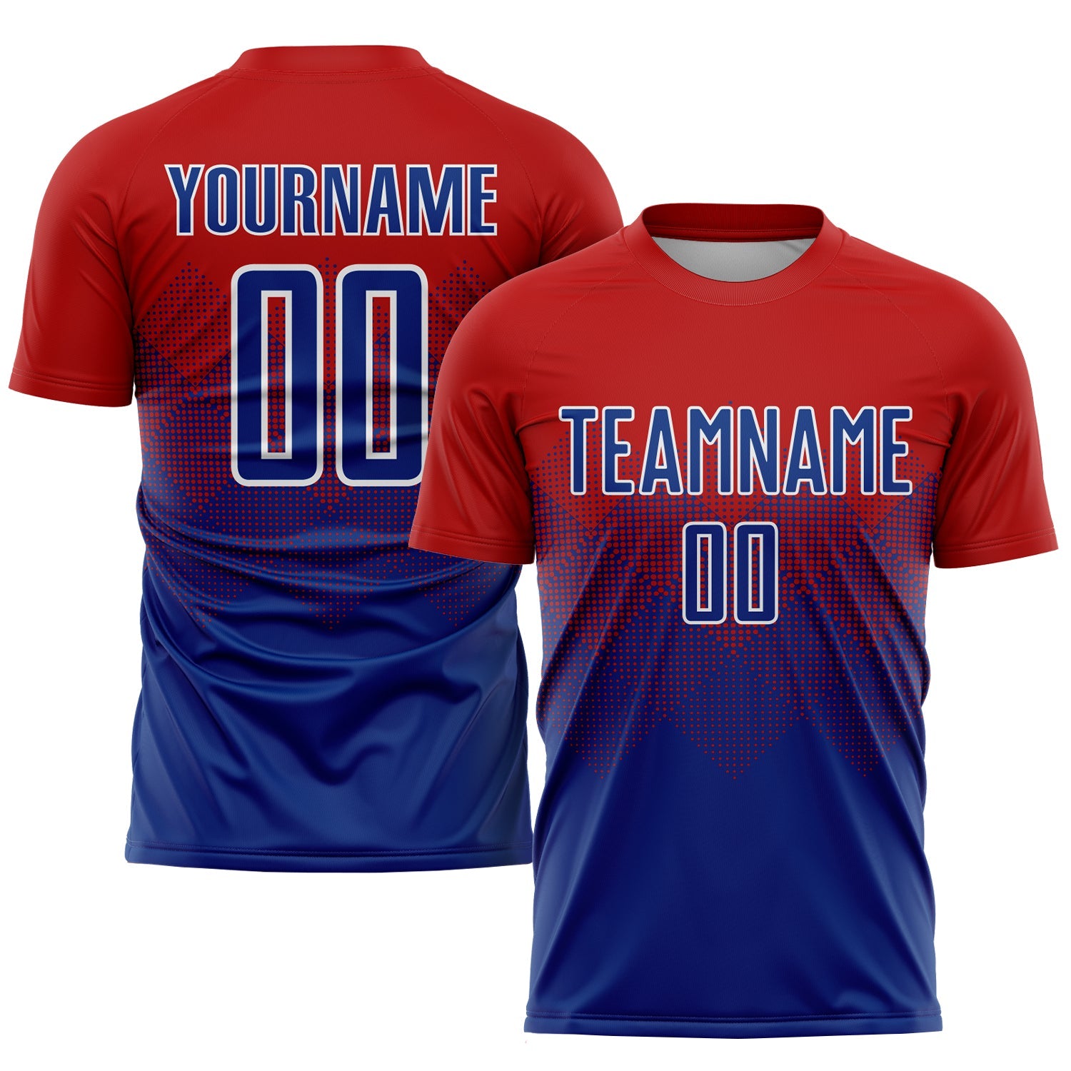 Custom Red Royal-White Sublimation Soccer Uniform Jersey - Sky-Custom