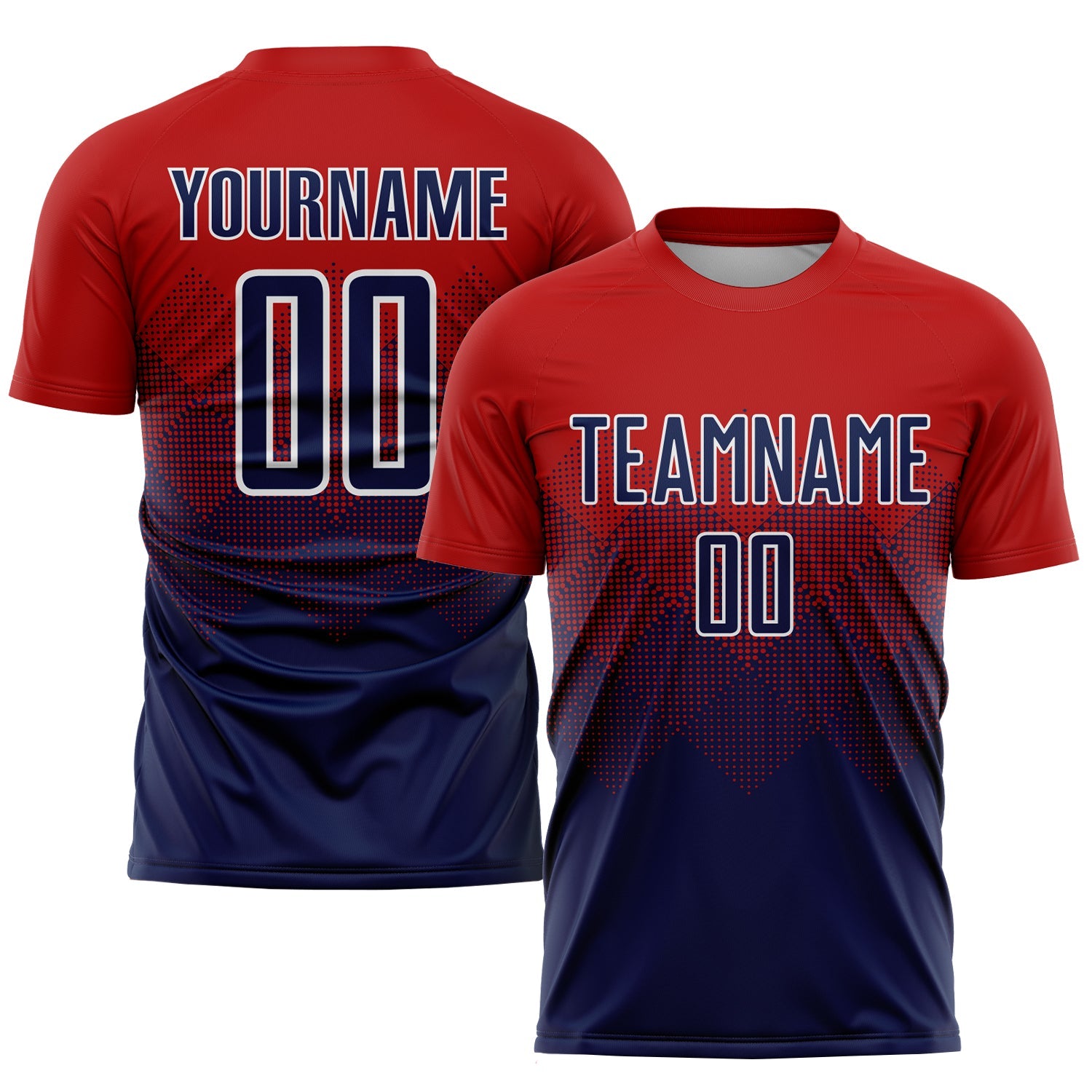 Custom Red Navy-White Sublimation Soccer Uniform Jersey - Sky-Custom