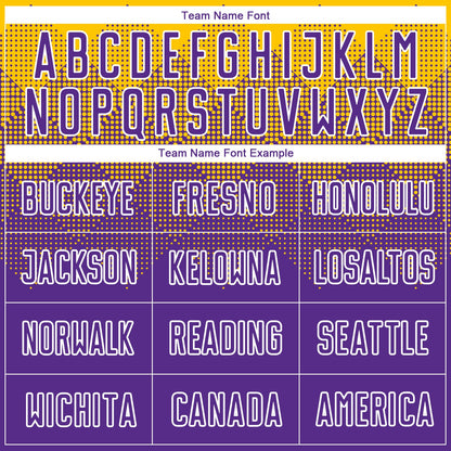 Custom Gold Purple-White Sublimation Soccer Uniform Jersey - Sky-Custom