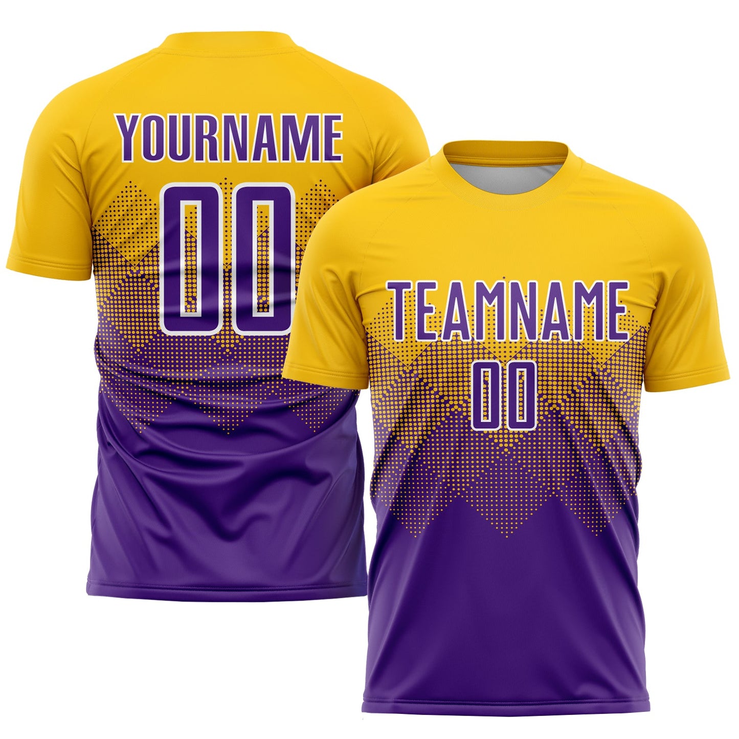 Custom Gold Purple-White Sublimation Soccer Uniform Jersey - Sky-Custom
