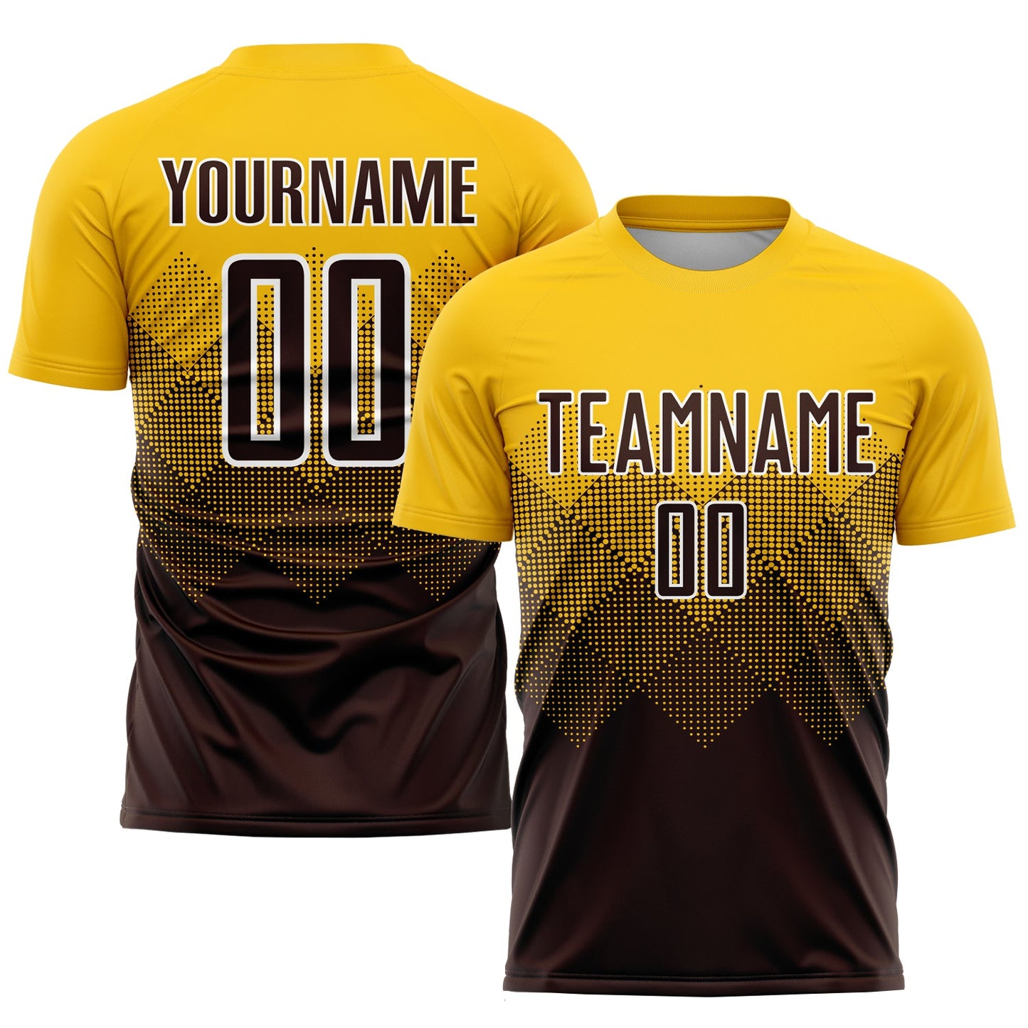 Custom Gold Brown-White Sublimation Soccer Uniform Jersey - Sky-Custom