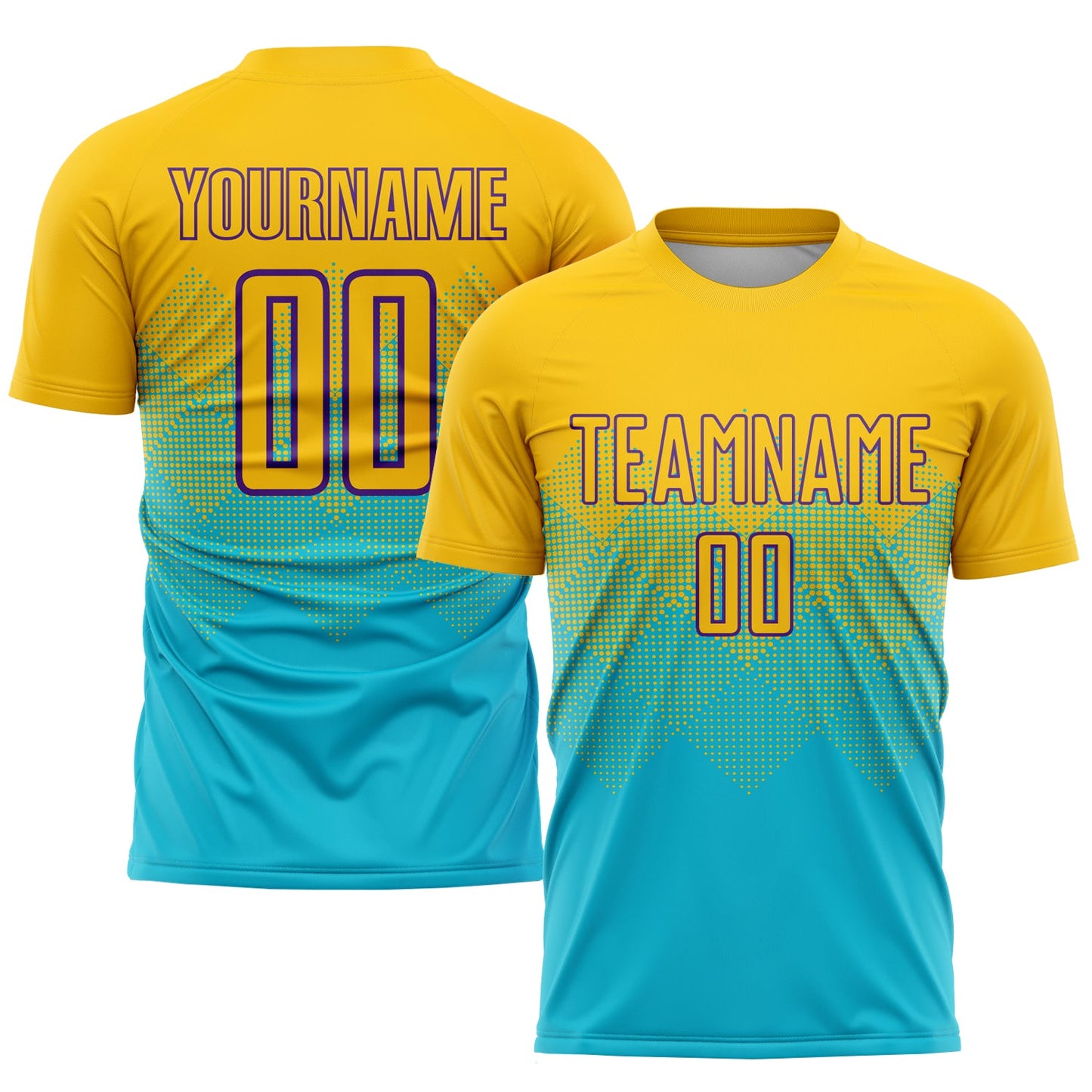 Custom Lakes Blue Gold-Purple Sublimation Soccer Uniform Jersey - Sky-Custom