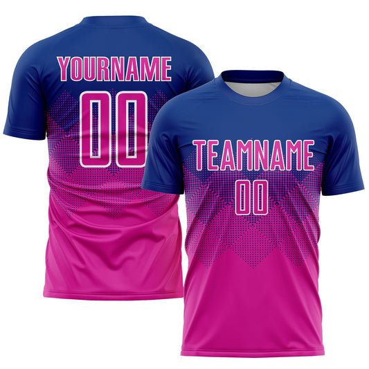 Custom Royal Deep Pink-White Sublimation Soccer Uniform Jersey - Sky-Custom