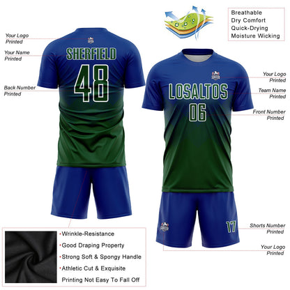 Custom Royal Green-White Sublimation Soccer Uniform Jersey - Sky-Custom