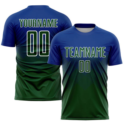Custom Royal Green-White Sublimation Soccer Uniform Jersey - Sky-Custom