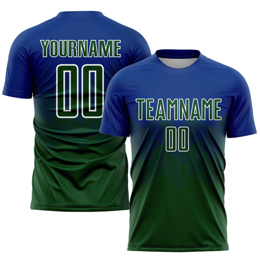Custom Royal Green-White Sublimation Soccer Uniform Jersey - Sky-Custom