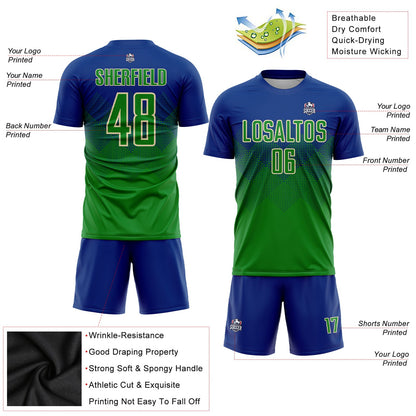 Custom Royal Keely Green-Cream Sublimation Soccer Uniform Jersey - Sky-Custom
