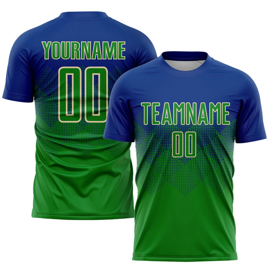 Custom Royal Keely Green-Cream Sublimation Soccer Uniform Jersey - Sky-Custom