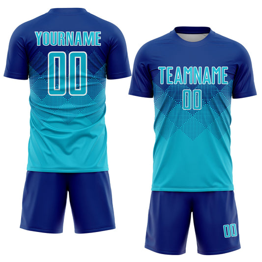 Custom Royal Lakes Blue-White Sublimation Soccer Uniform Jersey - Sky-Custom