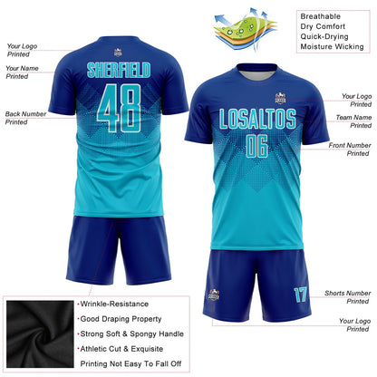 Custom Royal Lakes Blue-White Sublimation Soccer Uniform Jersey - Sky-Custom