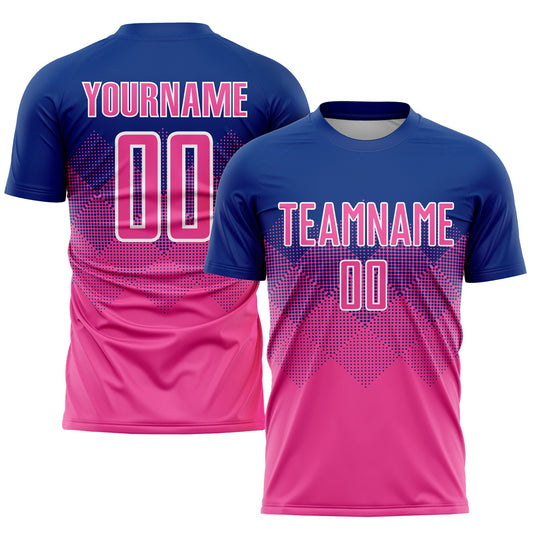 Custom Royal Pink-White Sublimation Soccer Uniform Jersey - Sky-Custom