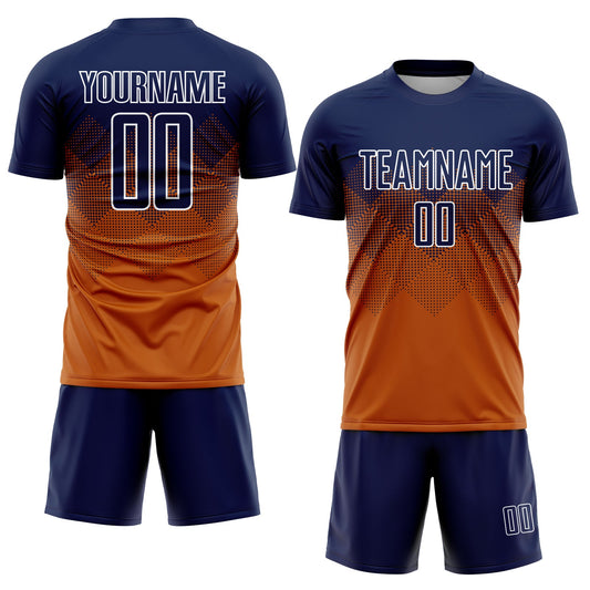 Custom Texas Orange Navy-White Sublimation Soccer Uniform Jersey - Sky-Custom