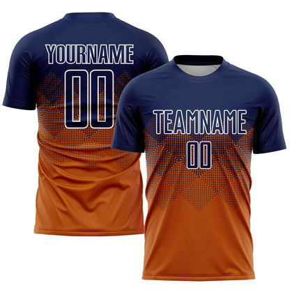 Custom Texas Orange Navy-White Sublimation Soccer Uniform Jersey - Sky-Custom