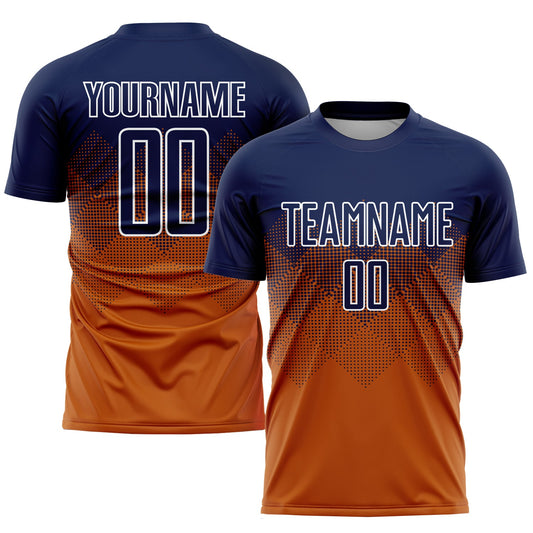 Custom Texas Orange Navy-White Sublimation Soccer Uniform Jersey - Sky-Custom
