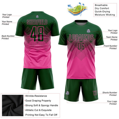 Custom Pink Green Sublimation Soccer Uniform Jersey - Sky-Custom