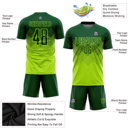 Custom Neon Green Green Sublimation Soccer Uniform Jersey - Sky-Custom