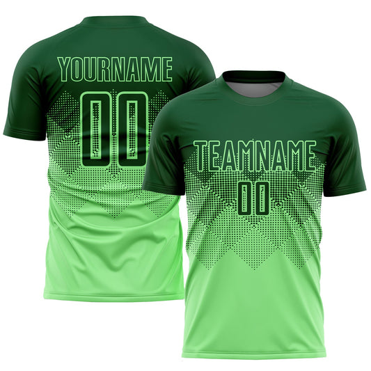 Custom Pea Green Green Sublimation Soccer Uniform Jersey - Sky-Custom