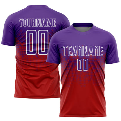 Custom Red Purple-White Sublimation Soccer Uniform Jersey - Sky-Custom
