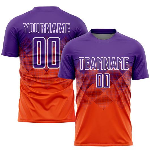 Custom Orange Purple-White Sublimation Soccer Uniform Jersey - Sky-Custom