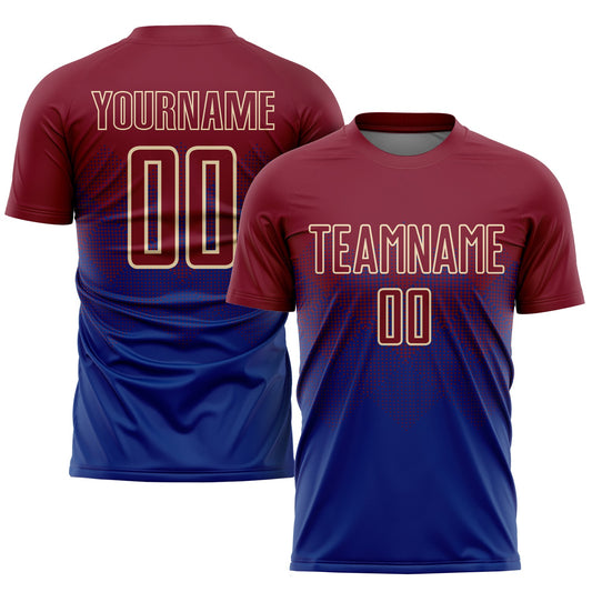 Custom Royal Crimson-Cream Sublimation Soccer Uniform Jersey - Sky-Custom
