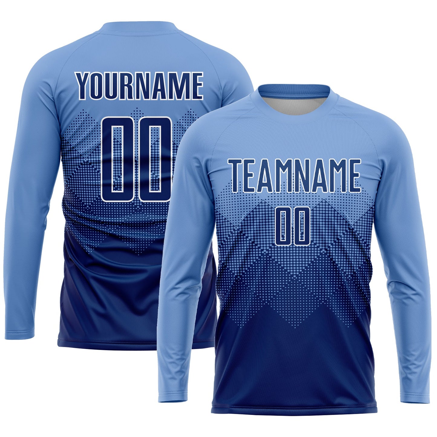 Custom Light Blue Navy-White Sublimation Soccer Uniform Jersey - Sky-Custom