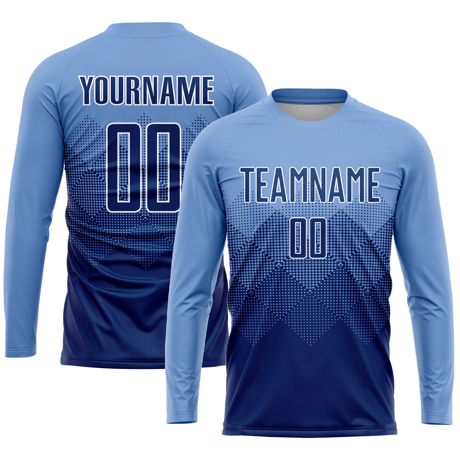 Custom Light Blue Navy-White Sublimation Soccer Uniform Jersey - Sky-Custom