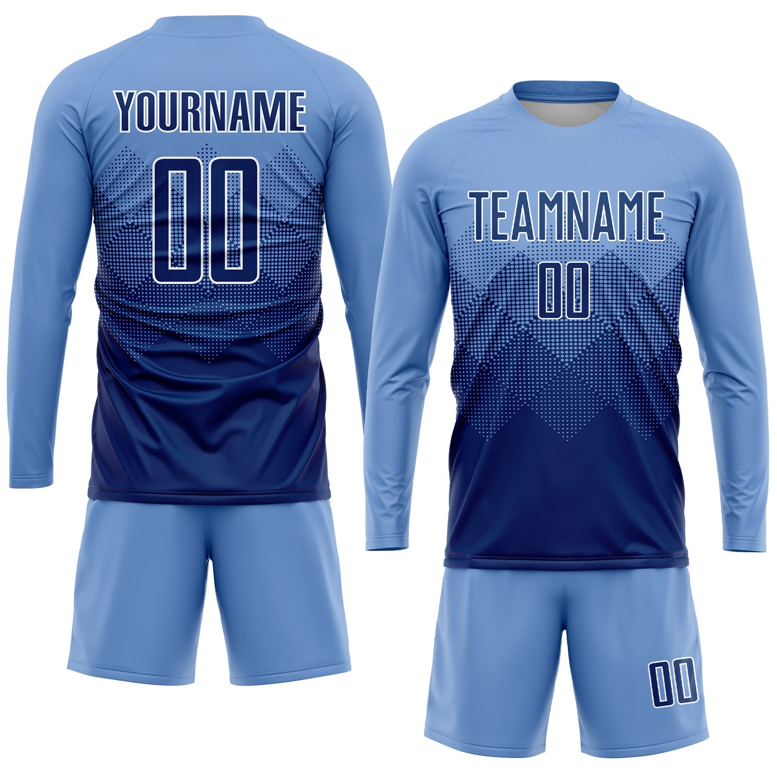 Custom Light Blue Navy-White Sublimation Soccer Uniform Jersey - Sky-Custom