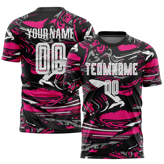 Custom Figure White-Hot Pink Sublimation Soccer Uniform Jersey - Sky-Custom