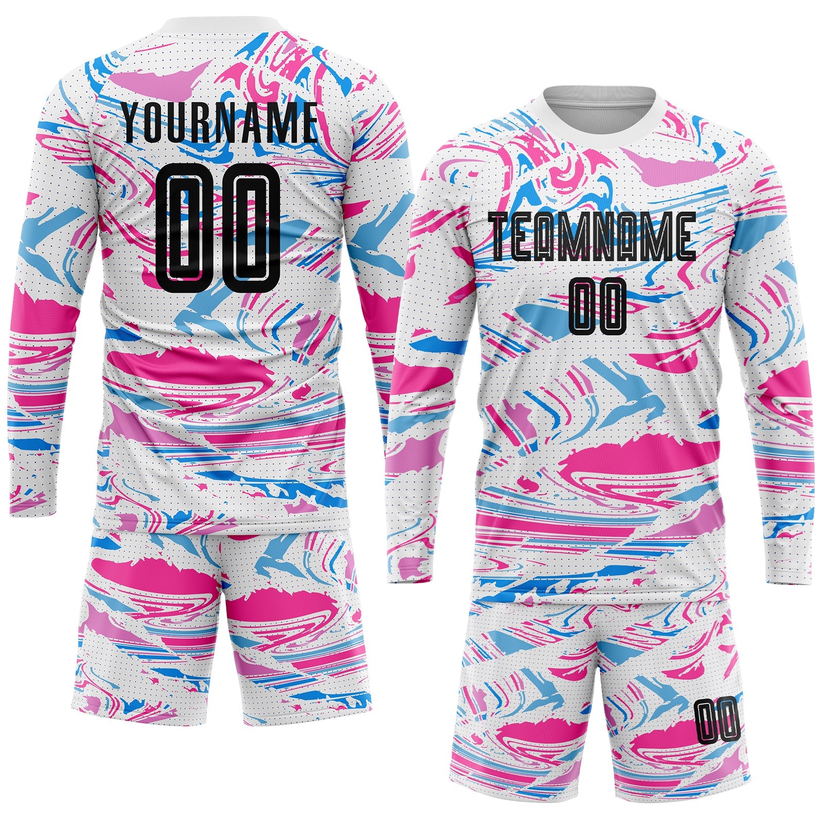 Custom Figure Black-Pink Sublimation Soccer Uniform Jersey - Sky-Custom