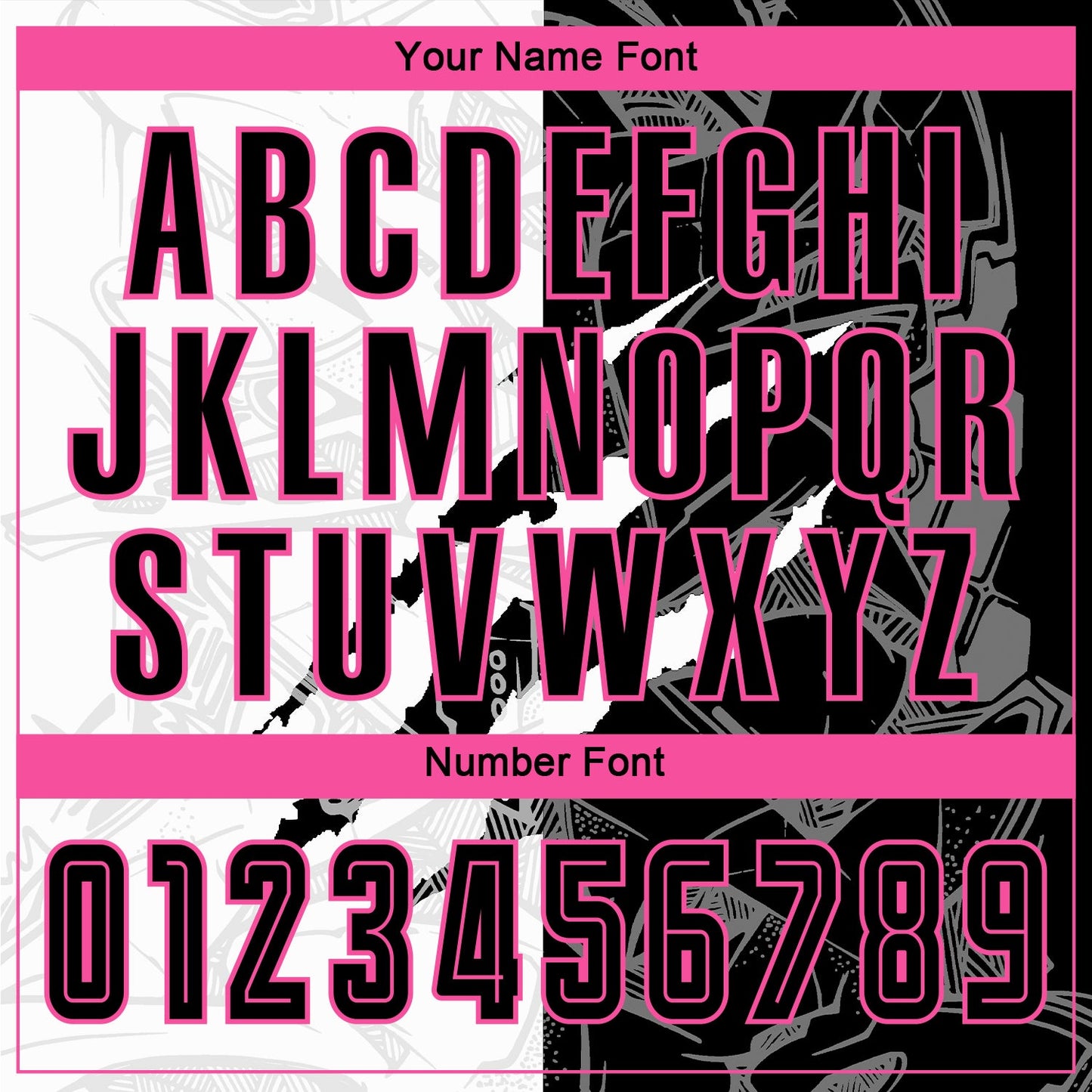 Custom Graffiti Pattern Black-Pink Scratch Sublimation Soccer Uniform Jersey - Sky-Custom