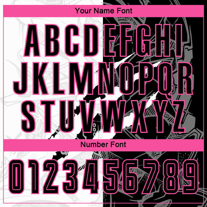 Custom Graffiti Pattern Black-Pink Scratch Sublimation Soccer Uniform Jersey - Sky-Custom
