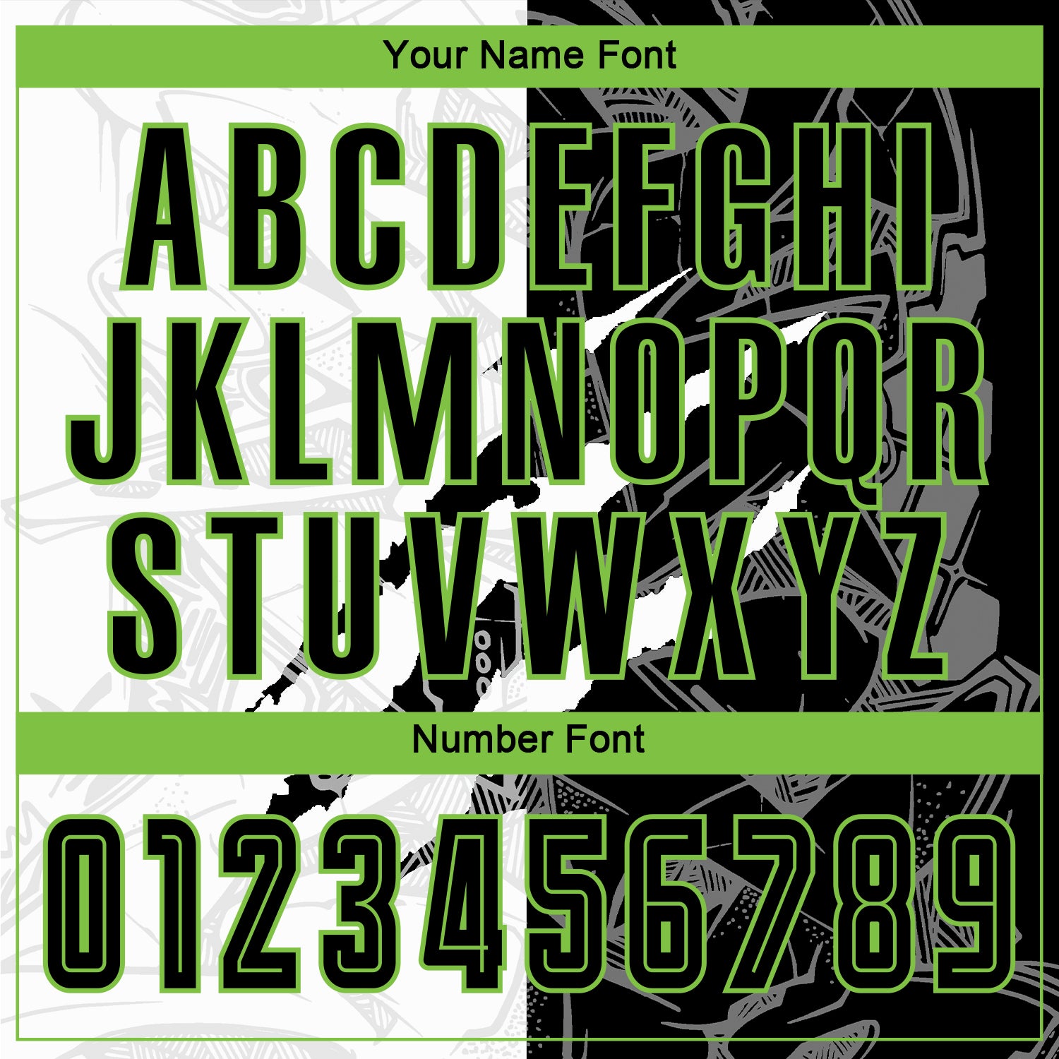 Custom Graffiti Pattern Black-Neon Green Scratch Sublimation Soccer Uniform Jersey - Sky-Custom