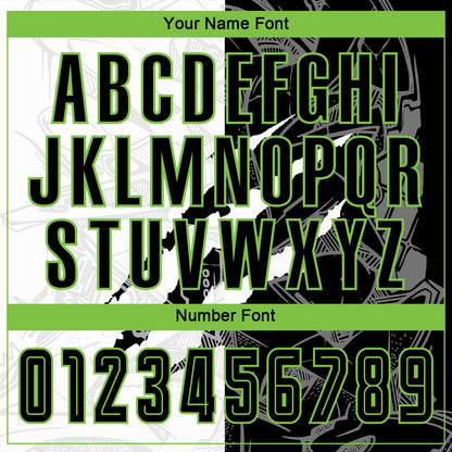 Custom Graffiti Pattern Black-Neon Green Scratch Sublimation Soccer Uniform Jersey - Sky-Custom