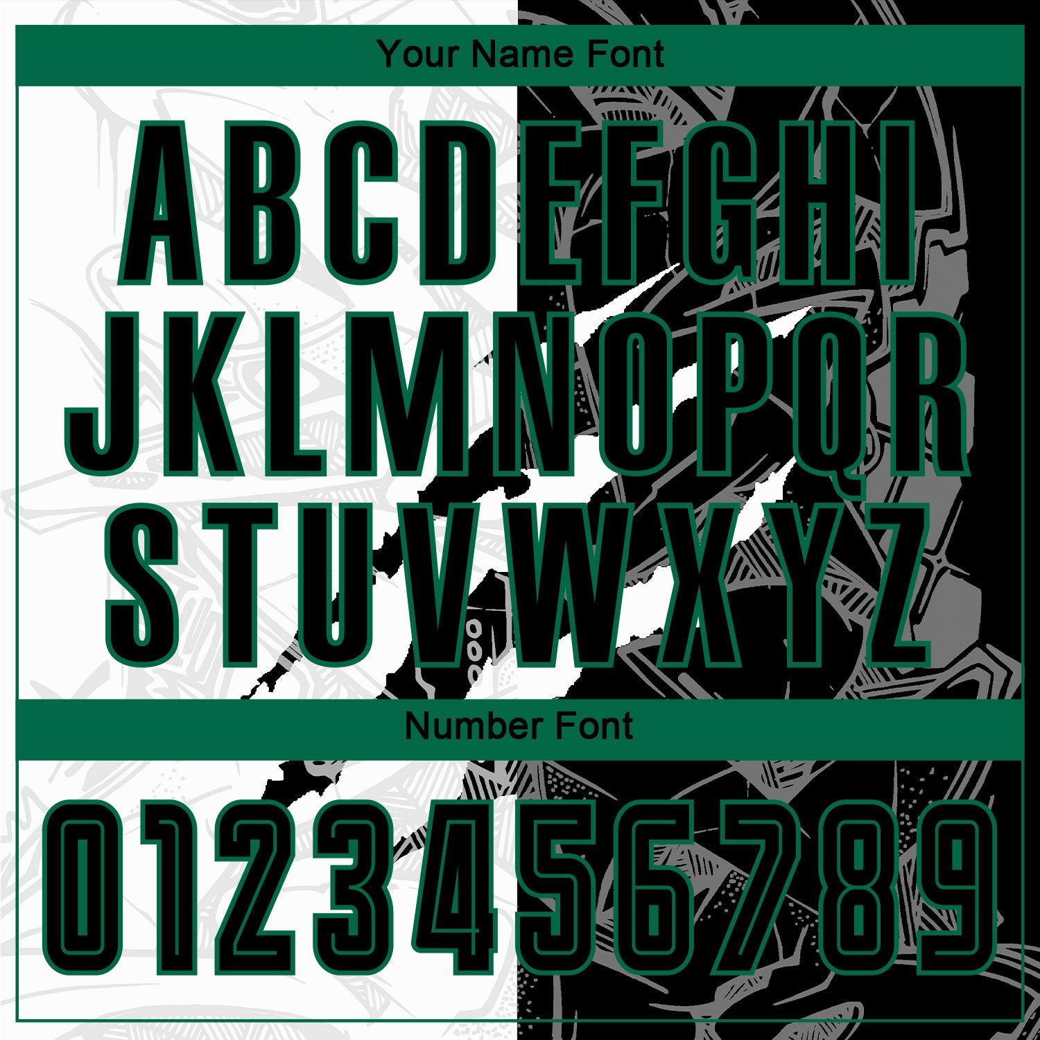 Custom Graffiti Pattern Black-Kelly Green Scratch Sublimation Soccer Uniform Jersey - Sky-Custom