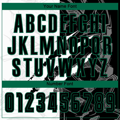 Custom Graffiti Pattern Black-Kelly Green Scratch Sublimation Soccer Uniform Jersey - Sky-Custom