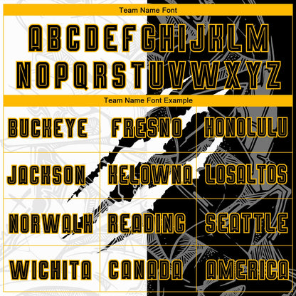 Custom Graffiti Pattern Black-Gold Scratch Sublimation Soccer Uniform Jersey - Sky-Custom