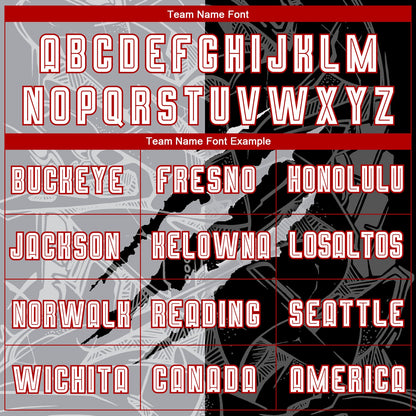 Custom Graffiti Pattern White Black Gray-Red Scratch Sublimation Soccer Uniform Jersey - Sky-Custom