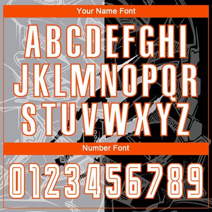 Custom Graffiti Pattern White Black Gray-Orange Scratch Sublimation Soccer Uniform Jersey - Sky-Custom