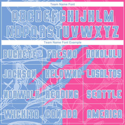 Custom Graffiti Pattern Light Blue-Pink Scratch Sublimation Soccer Uniform Jersey - Sky-Custom
