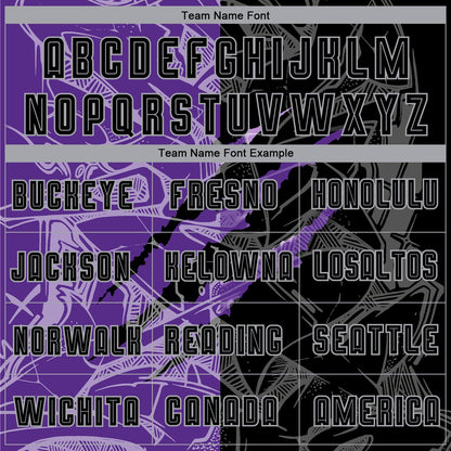 Custom Graffiti Pattern Black Purple-Gray Scratch Sublimation Soccer Uniform Jersey - Sky-Custom