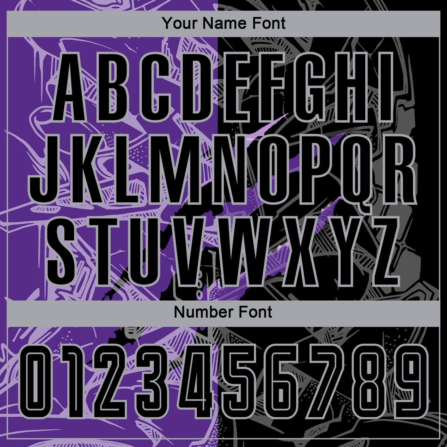 Custom Graffiti Pattern Black Purple-Gray Scratch Sublimation Soccer Uniform Jersey - Sky-Custom