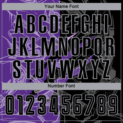 Custom Graffiti Pattern Black Purple-Gray Scratch Sublimation Soccer Uniform Jersey - Sky-Custom