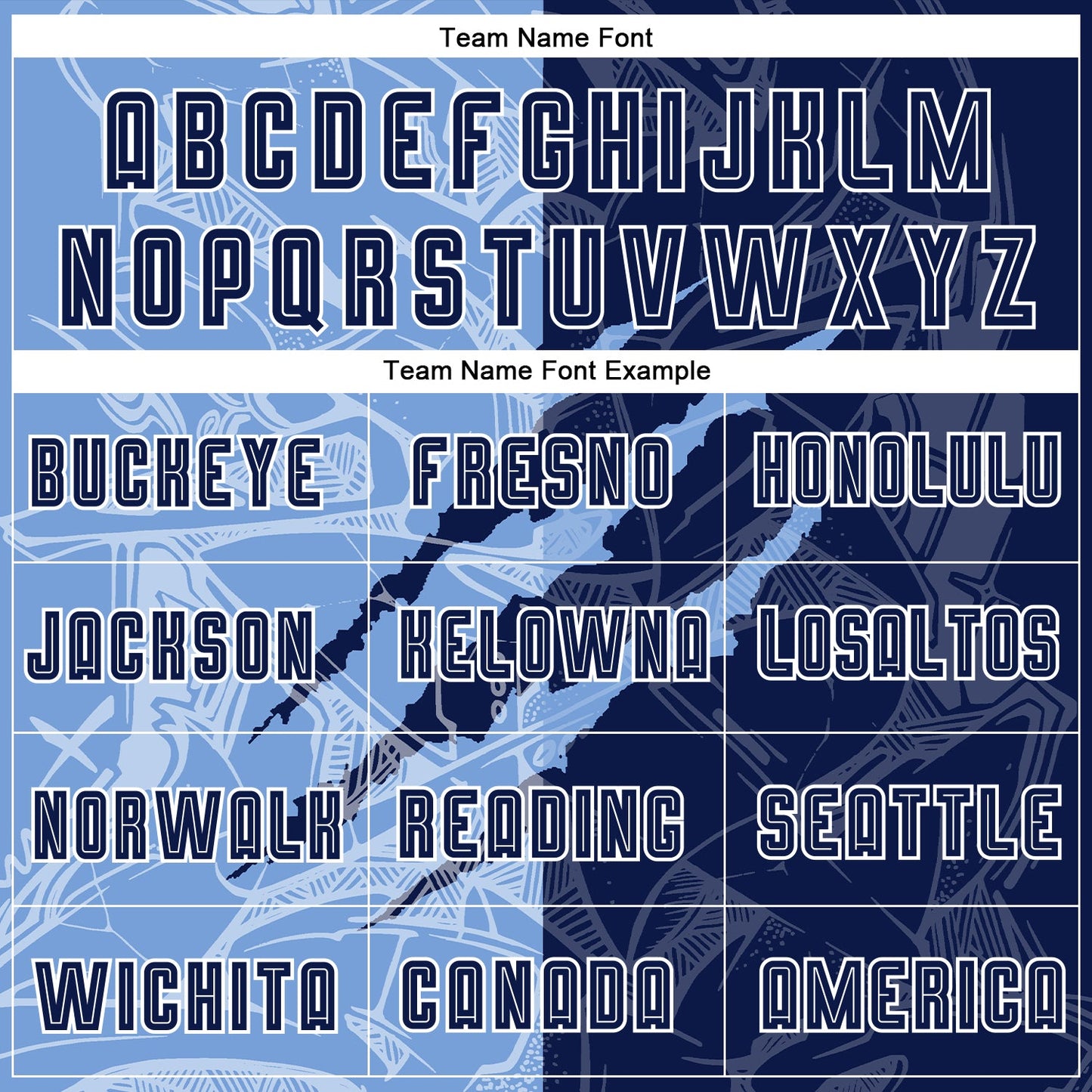 Custom Graffiti Pattern Navy-Light Blue Scratch Sublimation Soccer Uniform Jersey - Sky-Custom
