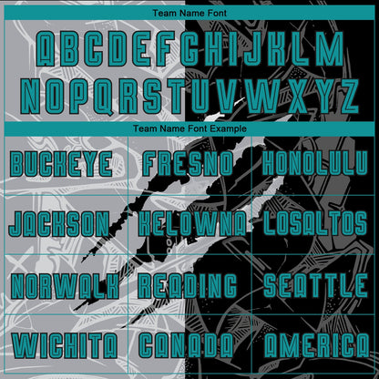Custom Graffiti Pattern Teal Black-Gray Scratch Sublimation Soccer Uniform Jersey - Sky-Custom