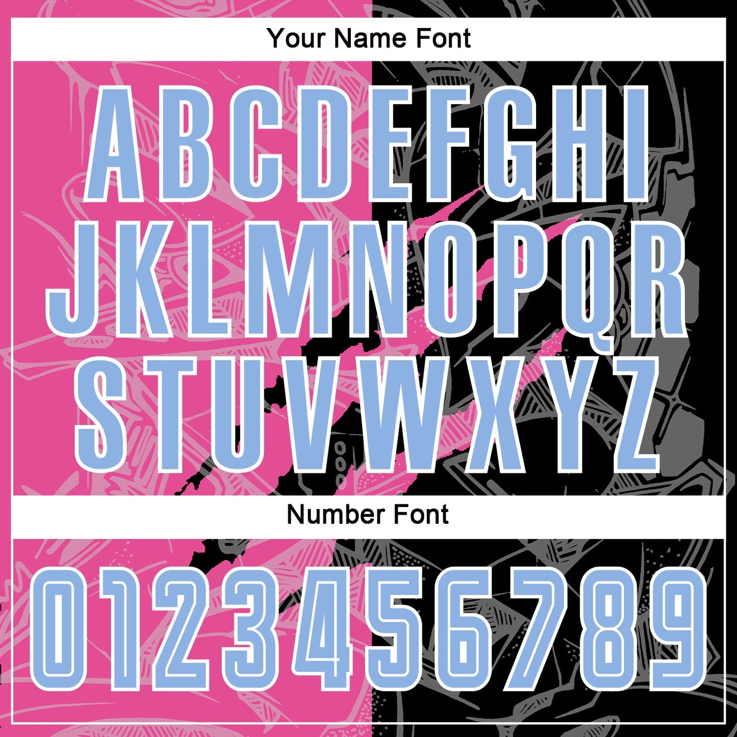 Custom Graffiti Pattern Light Blue Black-Pink Scratch Sublimation Soccer Uniform Jersey - Sky-Custom