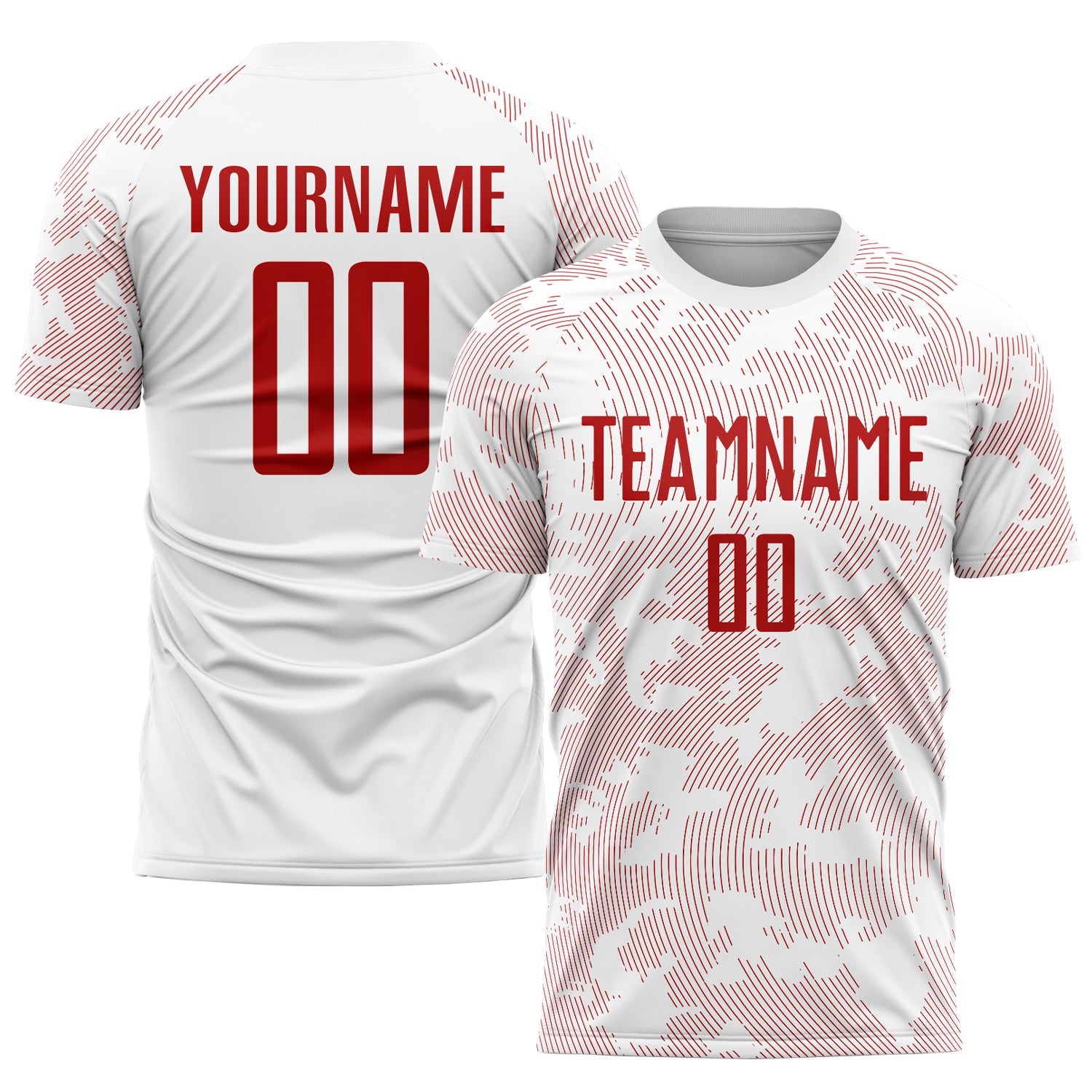 Custom White Red Sublimation Soccer Uniform Jersey - Sky-Custom